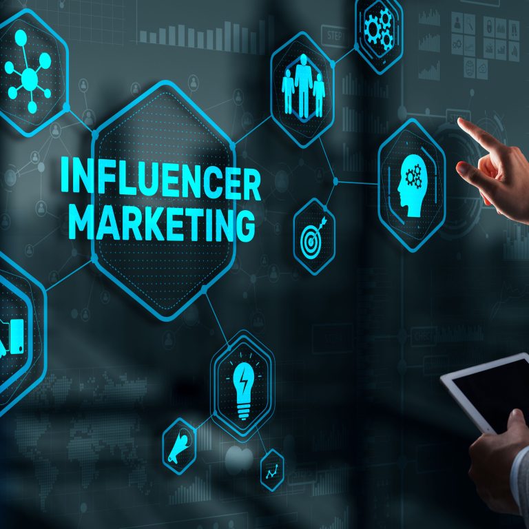 Influencer marketing concept. Business Internet concept.